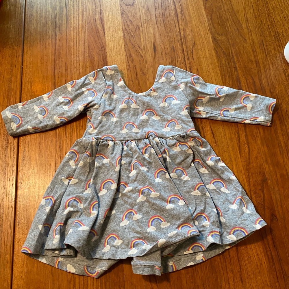 Monica and Andy rainbow dress